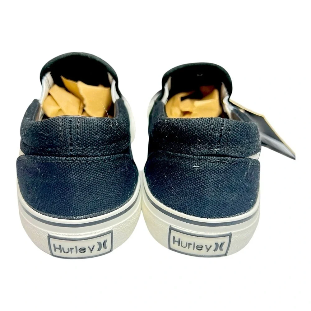 Boys Hurley Black Canvas Slip-On Size 2 Brand New No Box